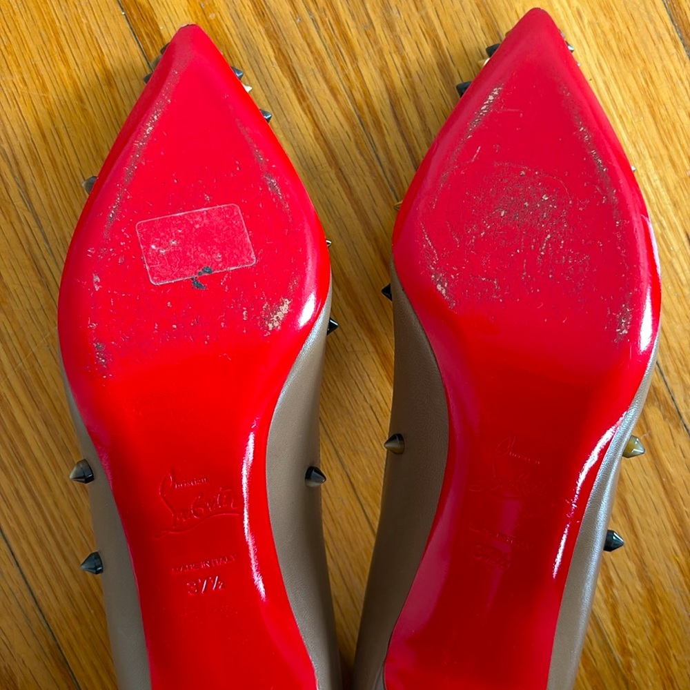 Christian Louboutin Spiked Pointed Toe Stiletto Pumps Women's Size 37.5 - Picture 6 of 7